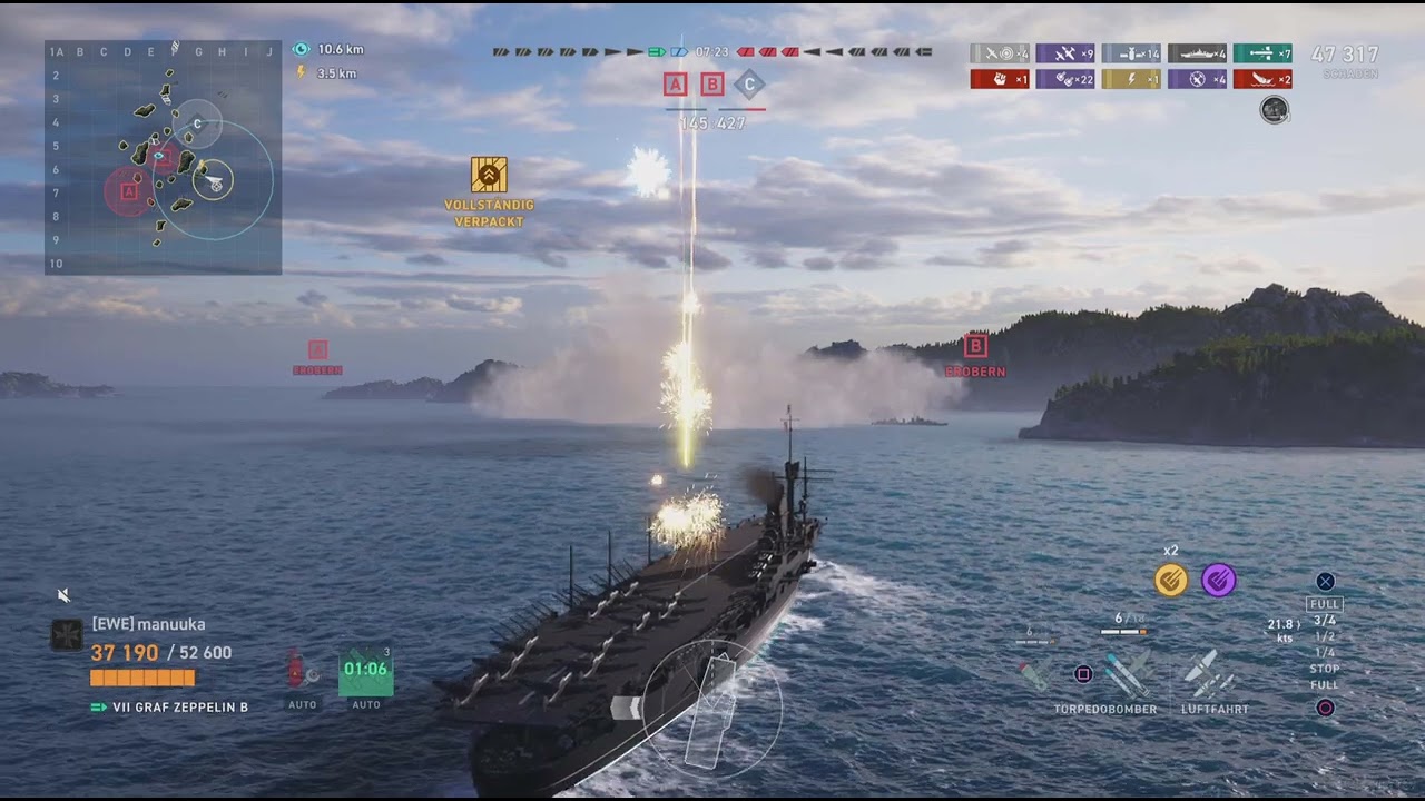 World of Warships: Legends Nicht viele halten bis zum Ende durch Graf Zeppelin Gameplay