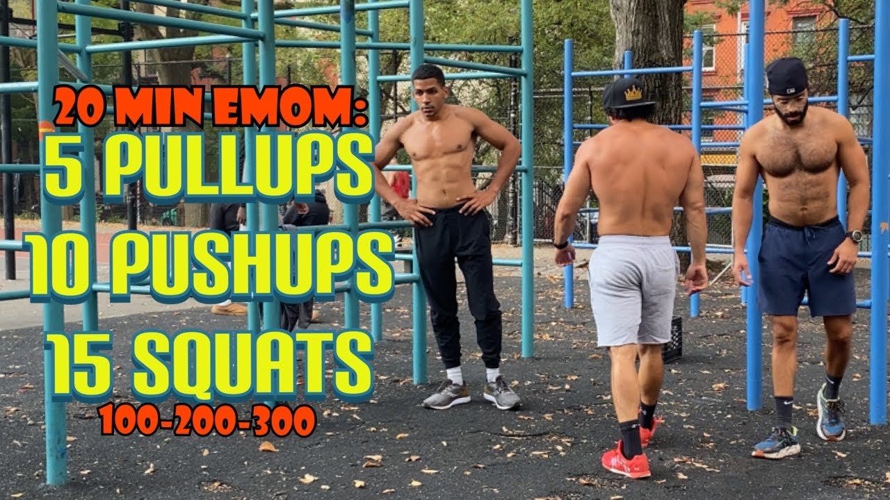 Calisthenics Workout #3: 5 Pullups + 10 Pushups + 15 Squats EVERY MINUTE! | Eric Rivera