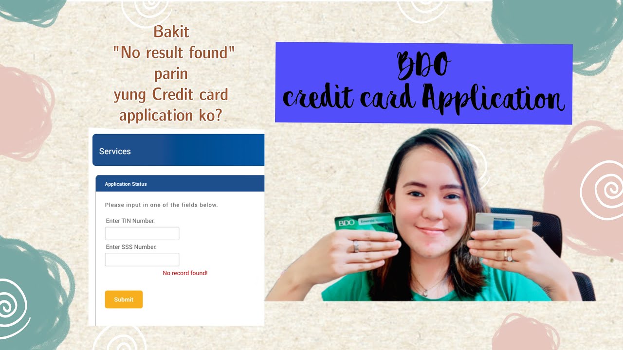 BDO credit card application journey | No result found