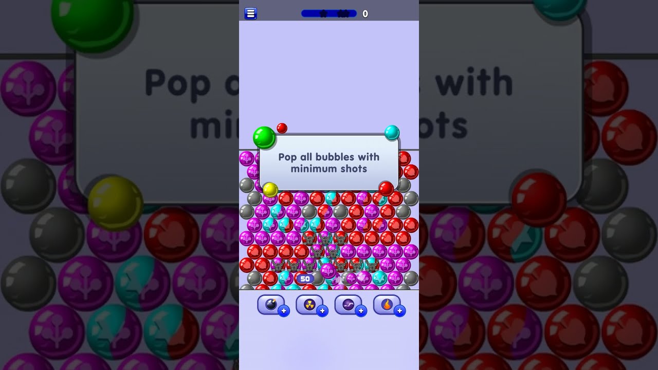 Jogo de bolinhas coloridas Gameplay vídeo Bubble shooter