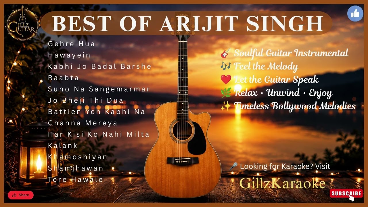 Best of Arijit Singh | Evergreen Bollywood Guitar Instrumental Hits | Relaxing Romantic Melodies