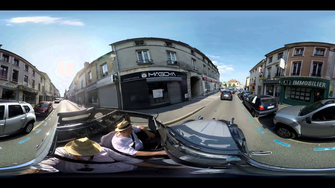 Video 360 degrés -  visite virtuelle de DAMMARTIN EN GOELE ballade en 2cv  #dammartin #video360