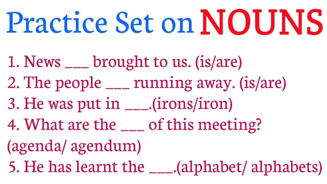 Fill in the Blanks with Nouns/Exercise on Nouns/Parts of Speech/ Competitive English Grammar/Nouns