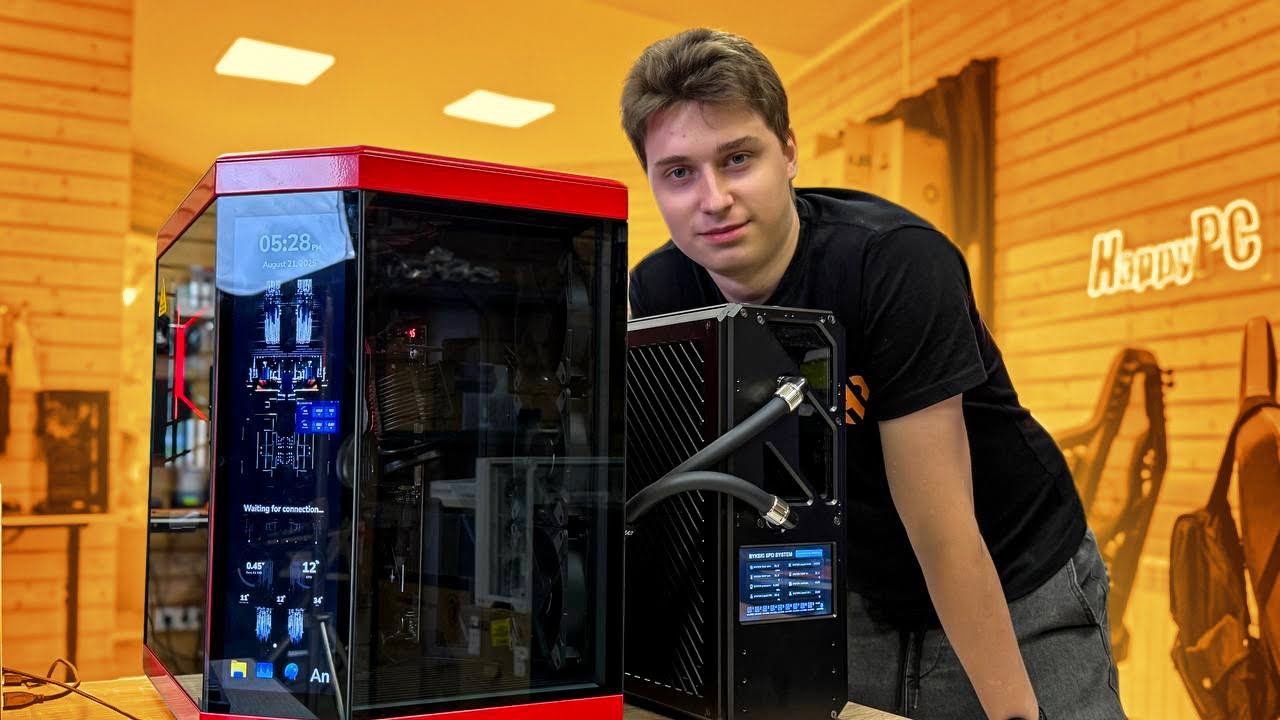Иван Собрал ПК на внешнем радиаторе! Такое не часто увидишь!  #HappyPC