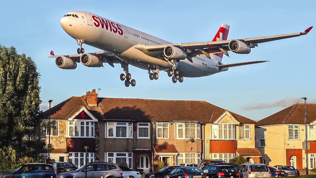 BIG PLANES Flying VERY LOW Over Houses | London Heathrow Plane Spotting