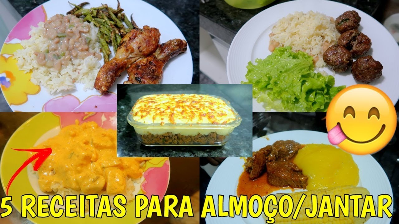 5 RECEITAS PARA O ALMOÇO OU JANTAR (FÁCIL, RÁPIDO E MARAVILHOSO) ♥ - Bruna Paula