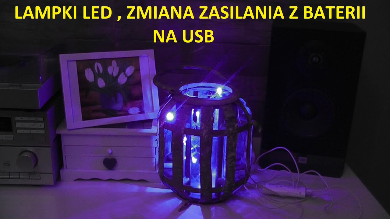 Lampki LED, zmiana zasilania z baterii LR6 ( paluszki ) na USB