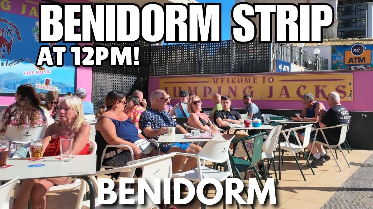 Benidorm Strip at 12PM – Already BUZZING or Still Quiet? 🤔🍻