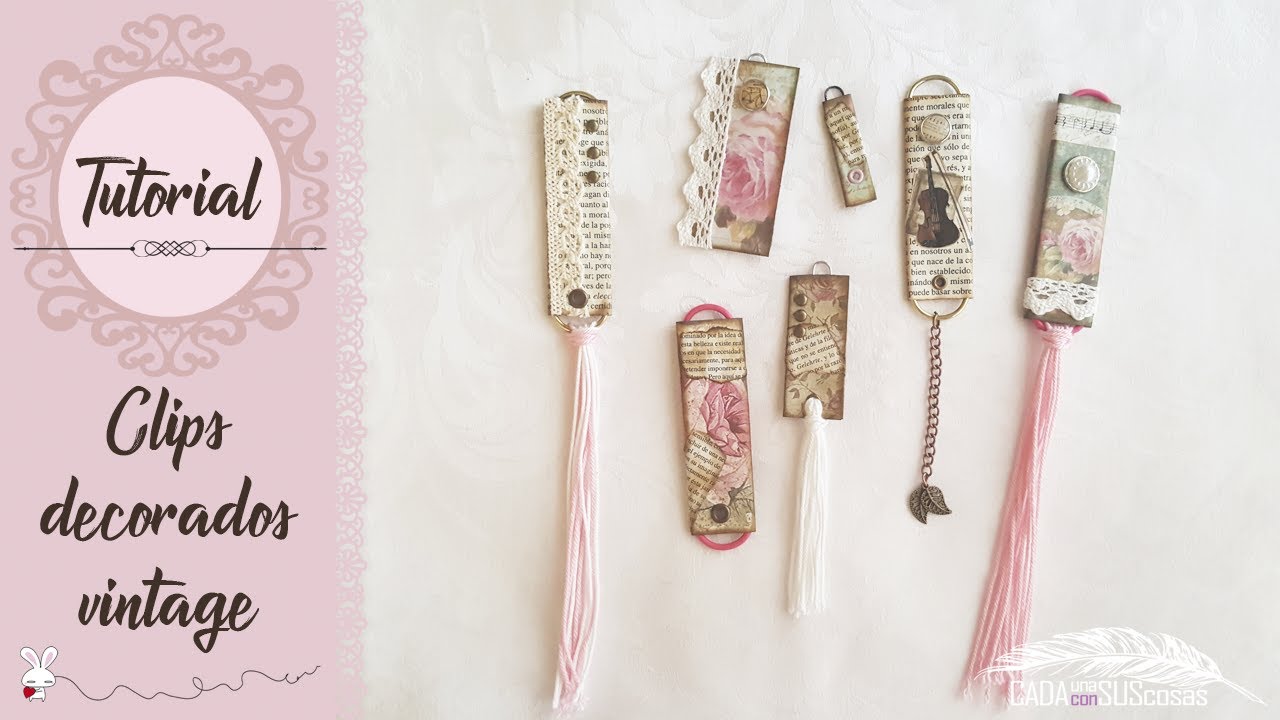 ¡SUPER FÁCIL! Clips decorados estilo vintage