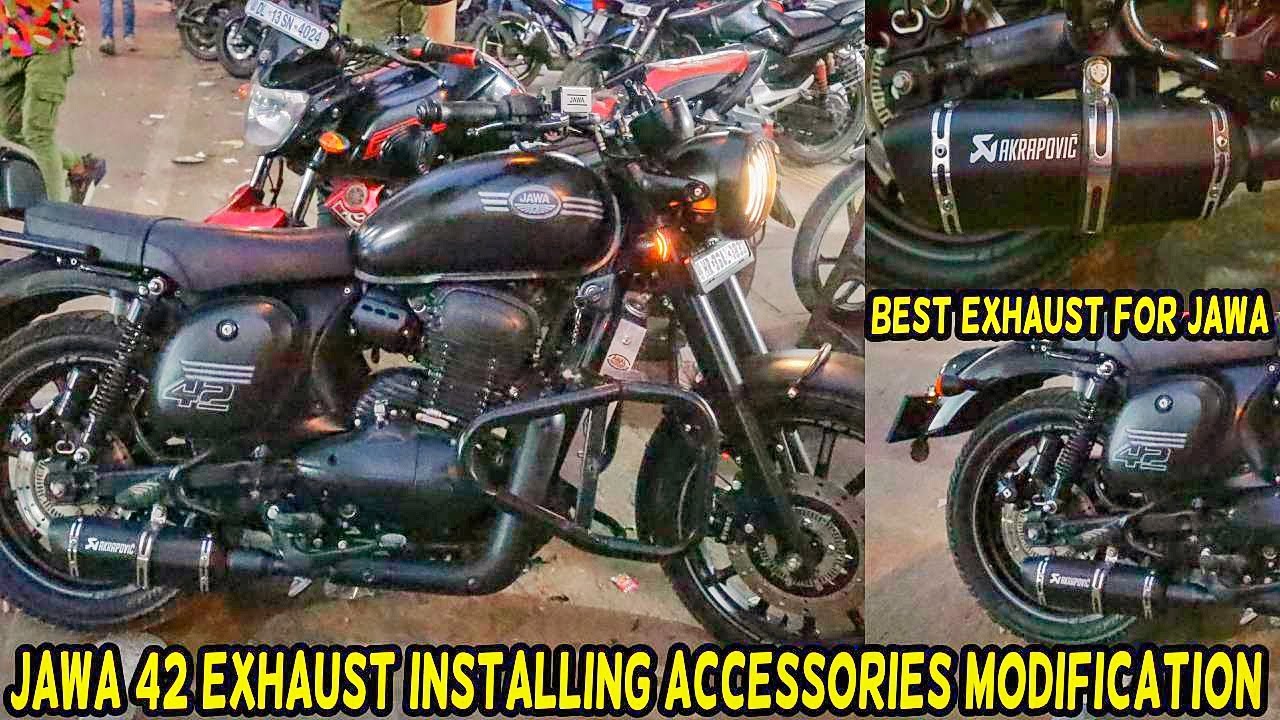 Jawa 42 Loud Exhaust Installing | Best Exhaust For Jawa | Jawa Modification In Karol Bagh