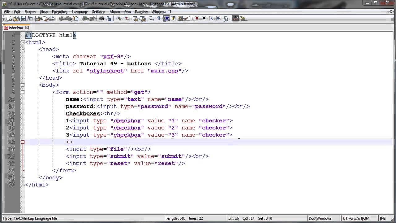 HTML5 and CSS3 beginners tutorial 49 - buttons