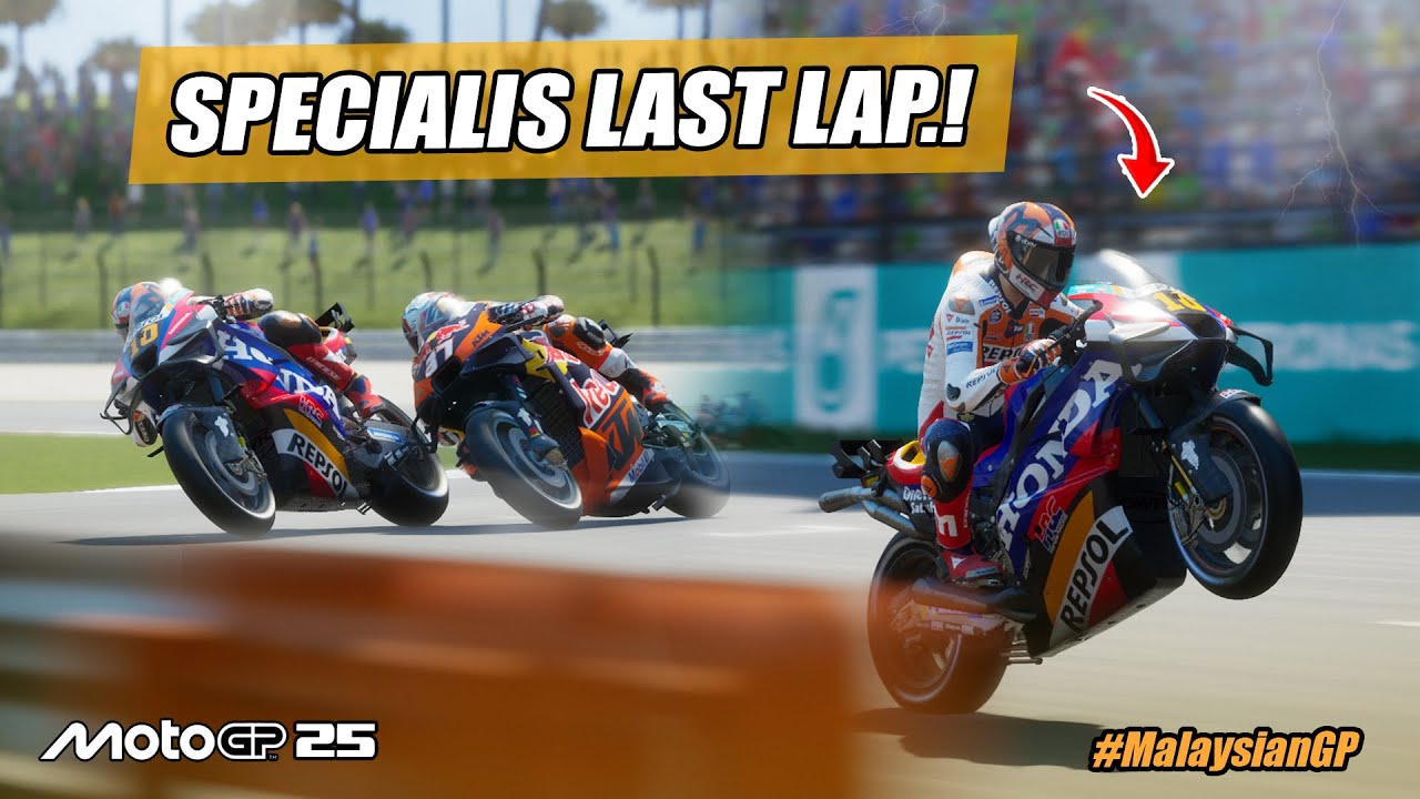 RACE MotoGP 2025❗MARQUEZ NGAMUK BRUTAL DI SEPANG😱MARINI JADI SPECIALIS LAST LAP🏁❓#Malaysiangp