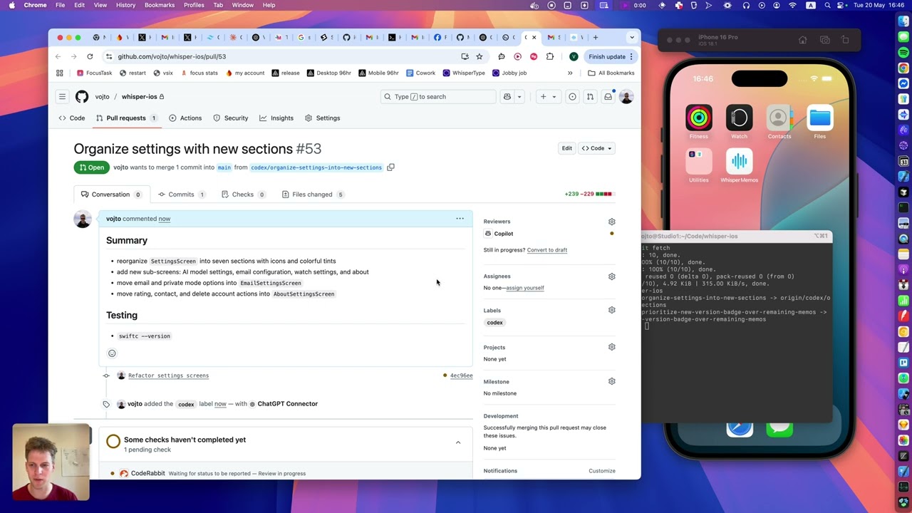 Using OpenAI Codex to work on my SwiftUI app