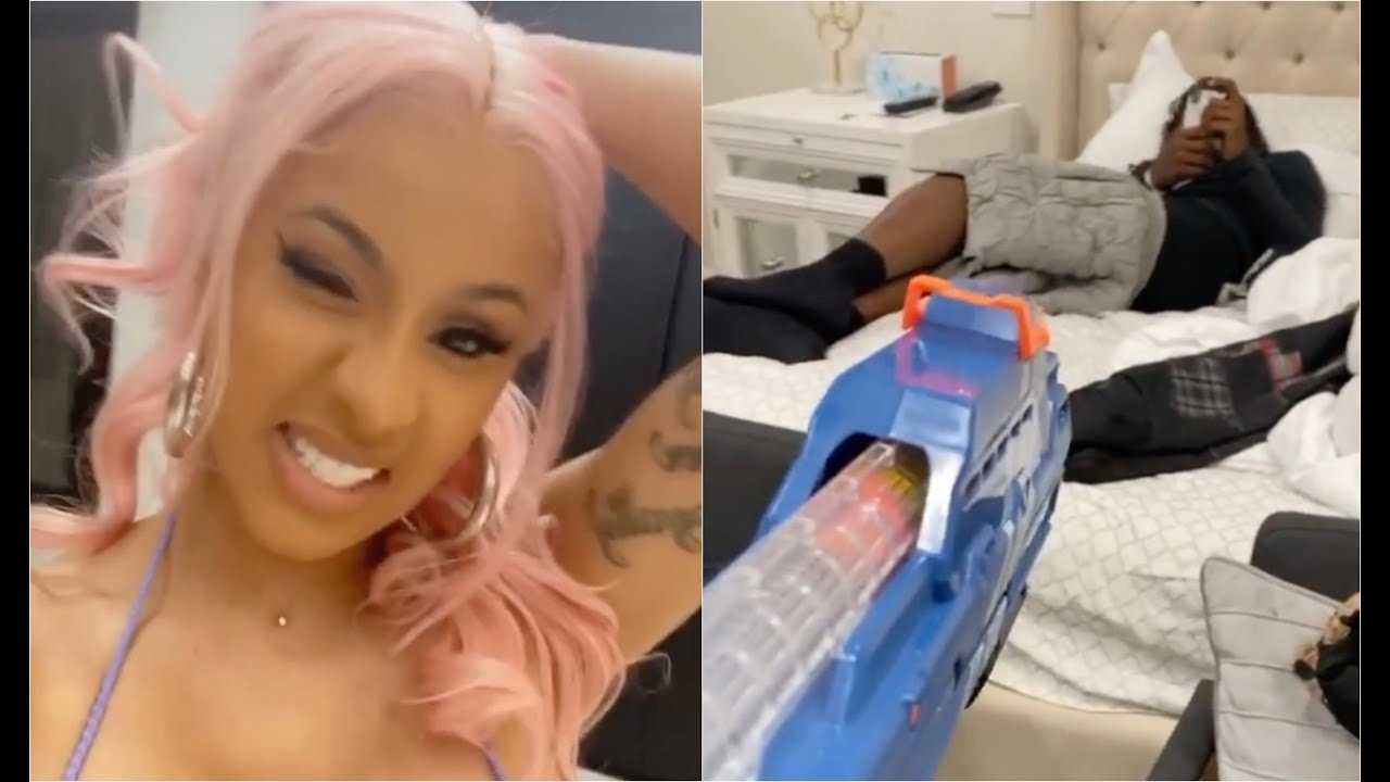 Cardi B поймала Offset на отсутствии 🔫В особняке есть Nerf Gun War