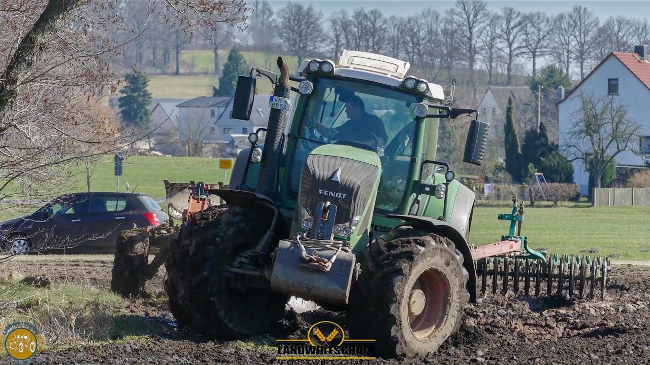 FENDT Traktor Versinkt beim Pflügen im Schlamm - Gülle fahren 2021 I 2 Güllewagen - Schlammschlacht