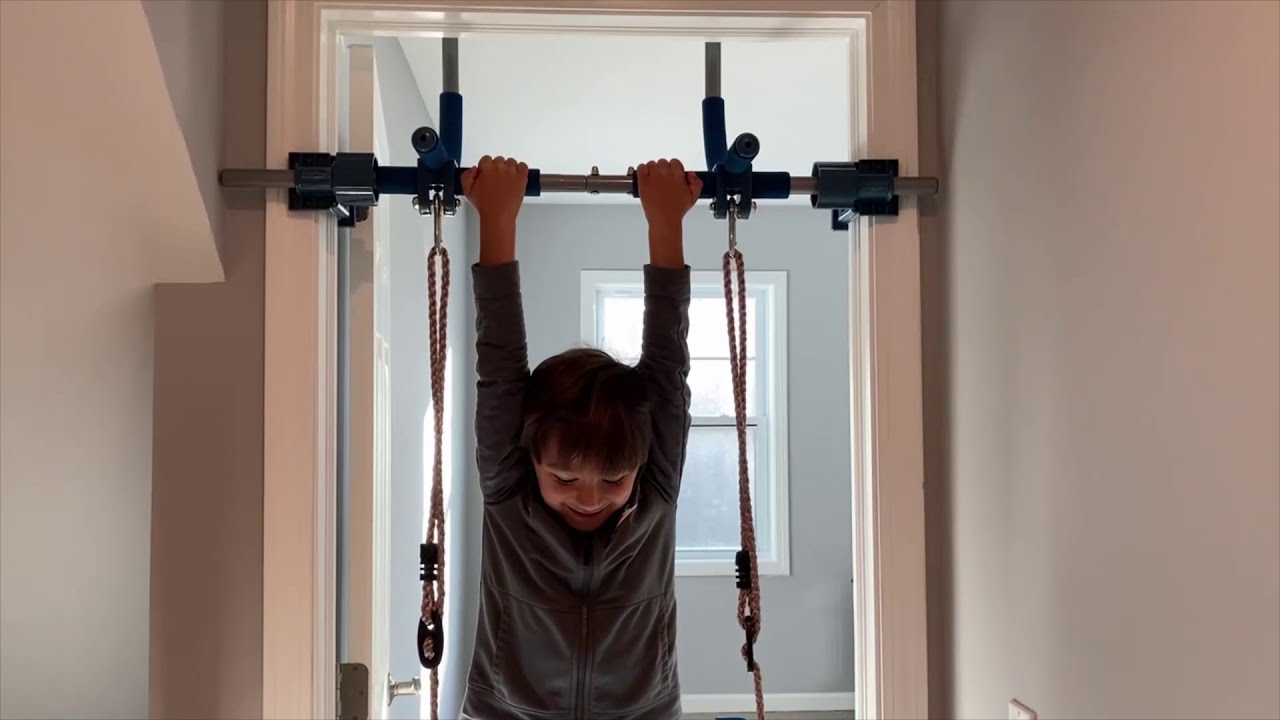 At home kids activities: DOORWAY JUNGLE GYM fun