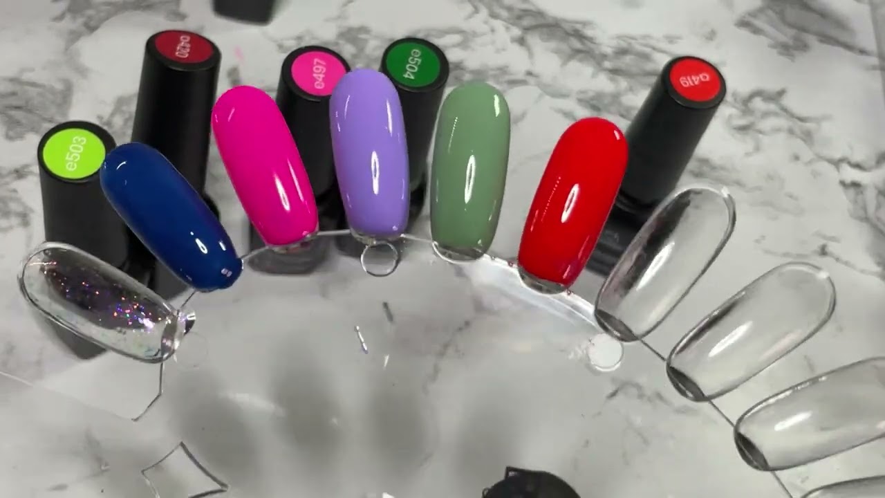 ASMR- Beetles gel polish swatching 40+ colors - Soft spoken+ gum chewing