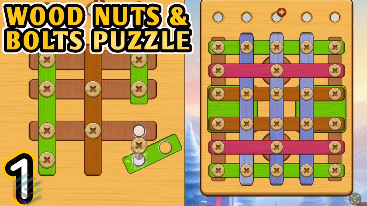 WOOD NUTS and BOLTS PUZZLE Gameplay Part 1, All Levels 1 to 7, Android iOS - Filga