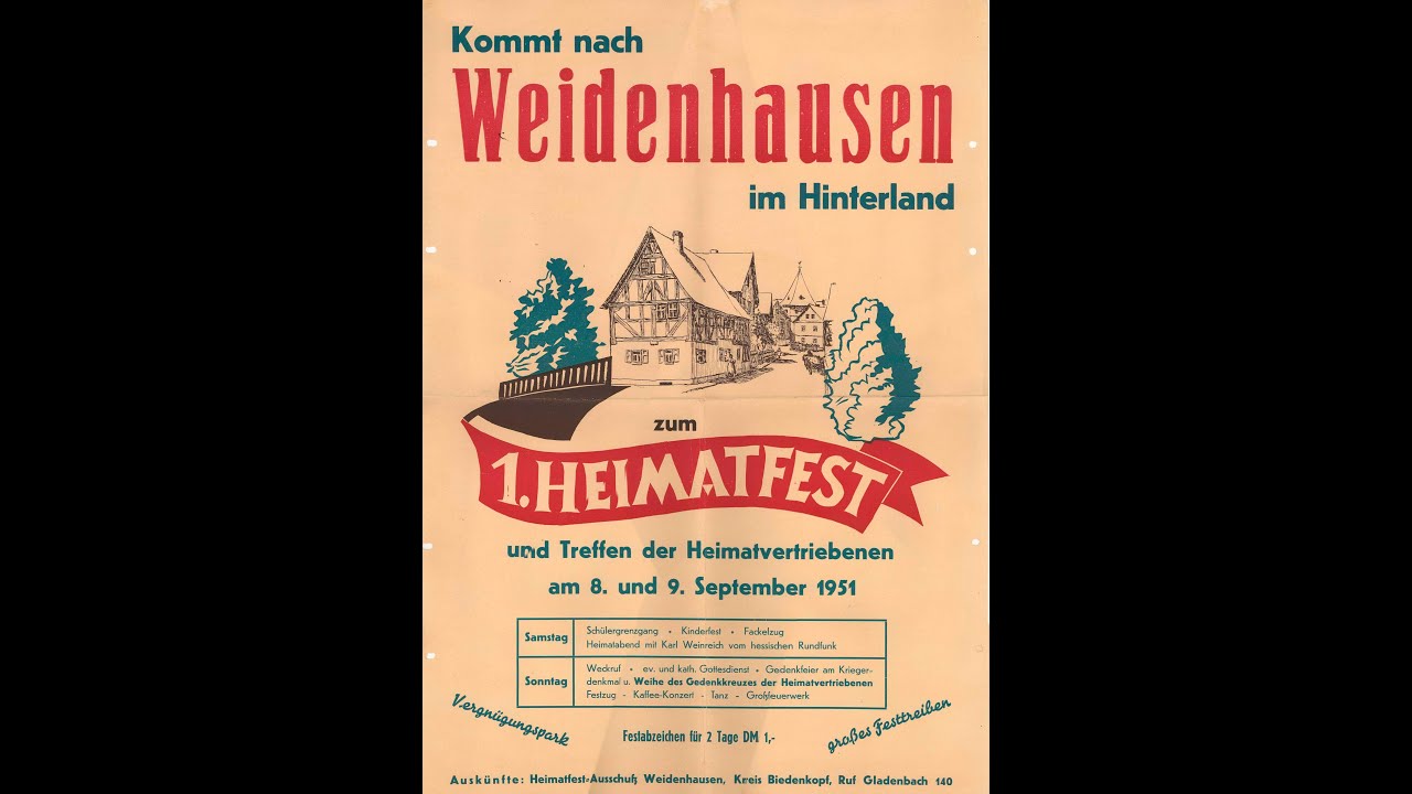 1. Heimatfest Jahr 1951 - Weidenhausen