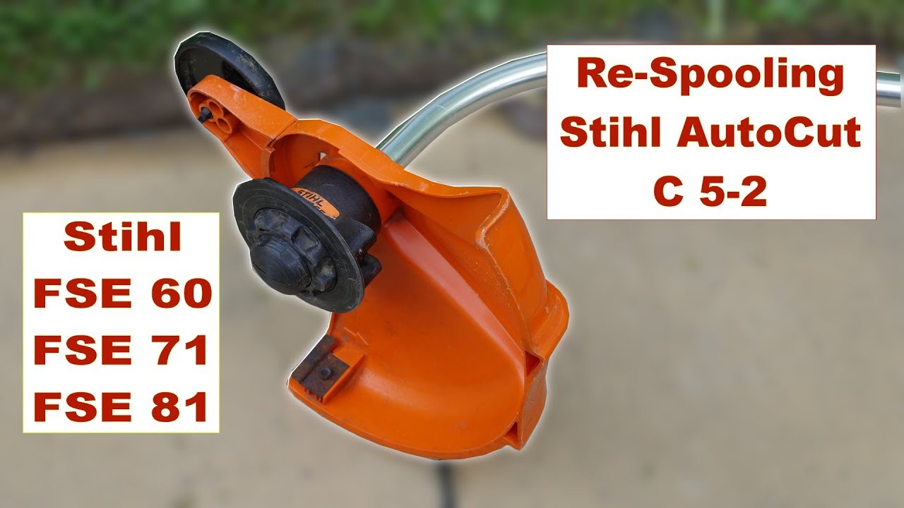 Повторная намотка электротриммера Stihl FSE 60, FSE 71 и FSE81 с косильной головкой C 5-2 Autocut. ⛳