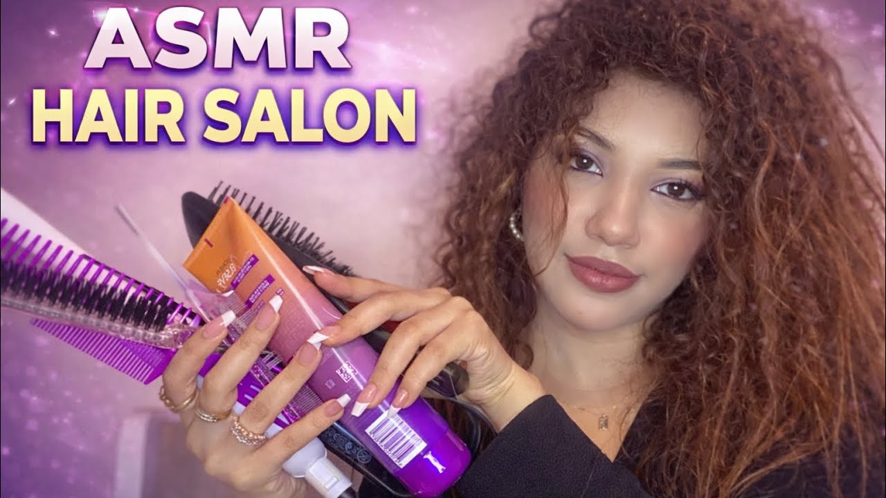 ASMR Hair Salon (Straightening+ Curling+ Hair Parting+ Invisible/ Real Clips+ Gel) Fast & Aggressive