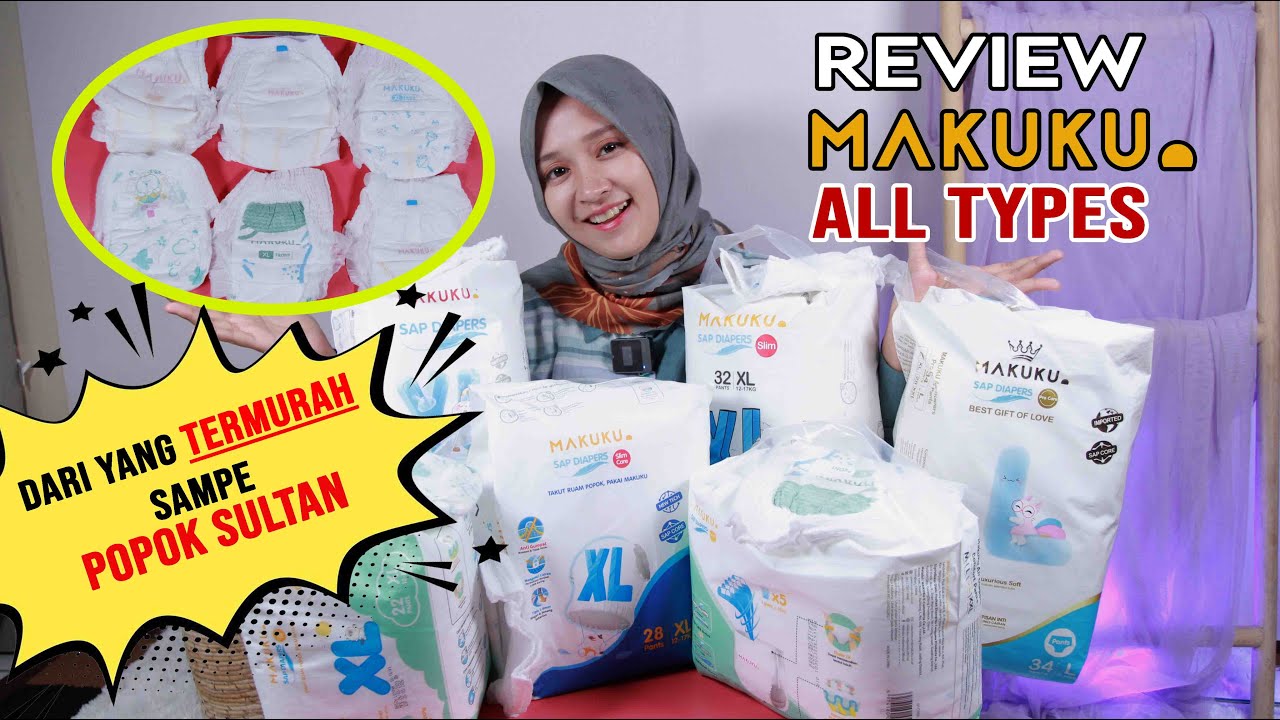 REVIEW & Uji Coba SEMUA JENIS Popok MAKUKU SAP Diapers, Mana Yang Paling Kering dan Tahan Lama?