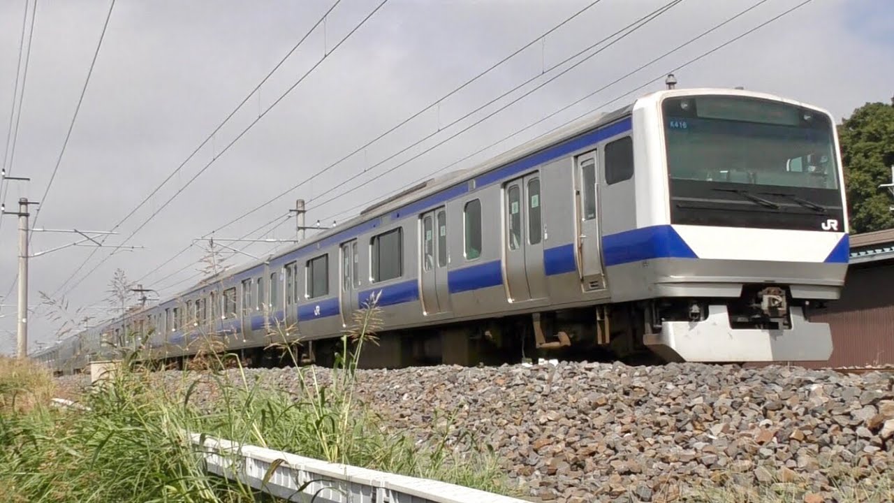 【FHD60p + バイノーラル収録】JR常磐線最大130km/h高速通過！ E531系、E657系、EF81形、EH500形、E491系 銅像山・坂下踏切にて