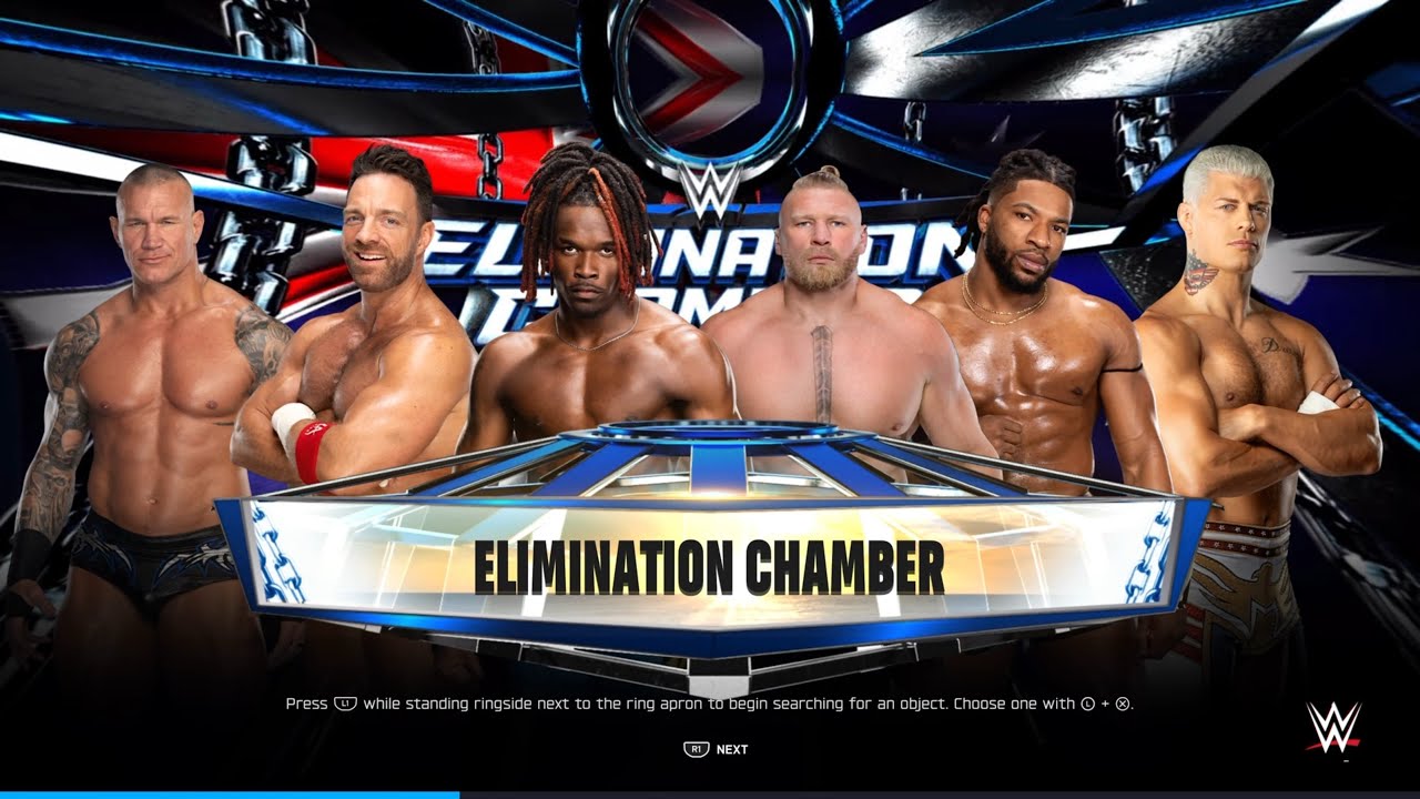 WWE 2K25 RANDY ORTON ~ CODY RHODES ~ BROCK LESNER ~ LA KNIGHT~TRICK~JE'VON EVANS ELIMINATION CHAMBER