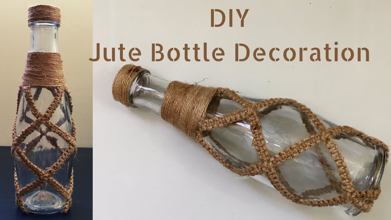 Бутылка Craft 2020 / бутылка из джутового джута с завязкой / идеи оформления стеклянной бутылки