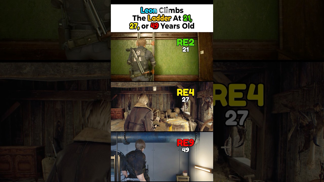 Leon Climbs The Ladder At 21, 27, or 49 - Resident Evil Requiem
