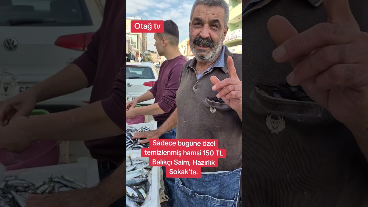 Sadece bugüne özel temizlenmiş hamsi 150 TLBalıkçı Saim, Hazırlık Sokak’ta.
