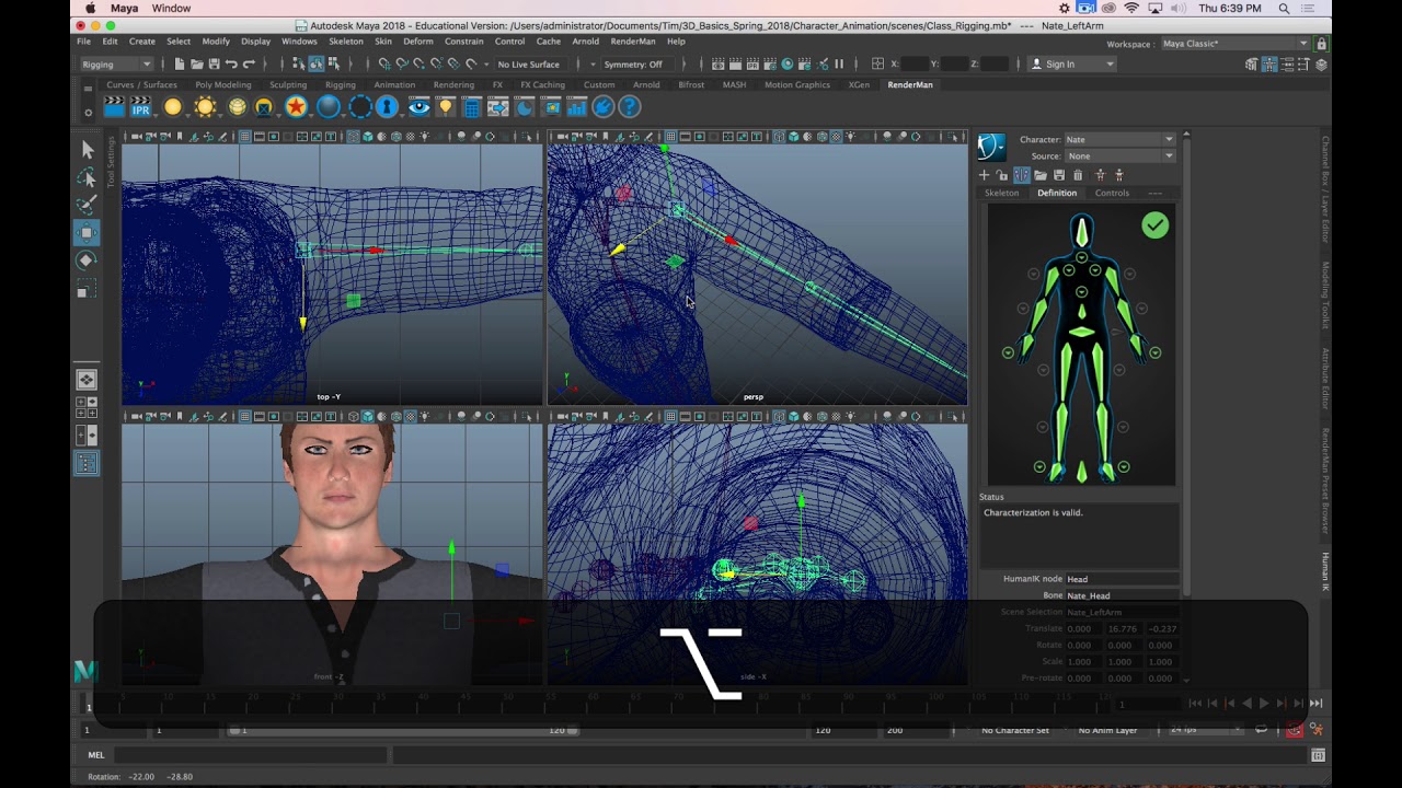 3D Basics in Maya - Rigging and Skinning with HumanIK