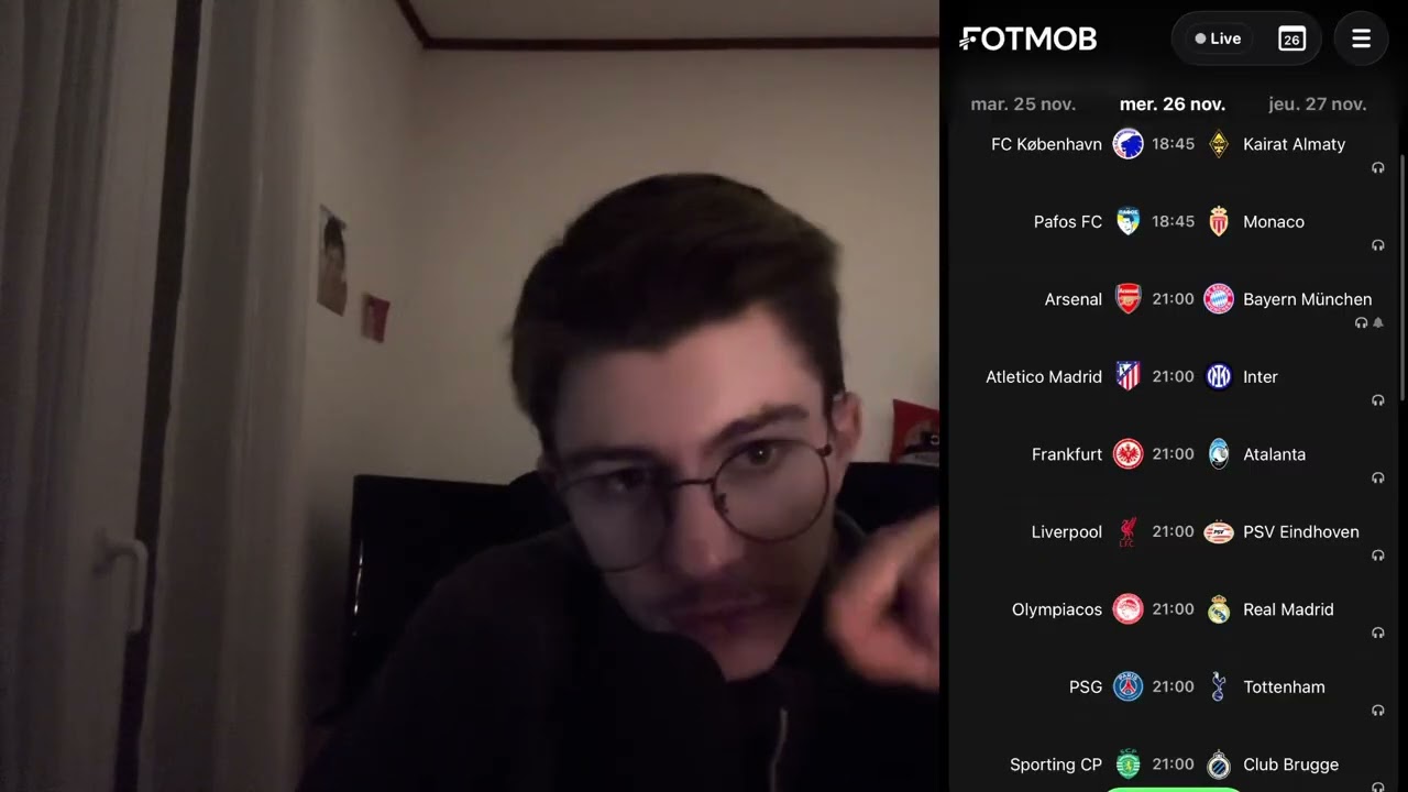 ASMR je pronostique la 5ème journée de ligue des champions 