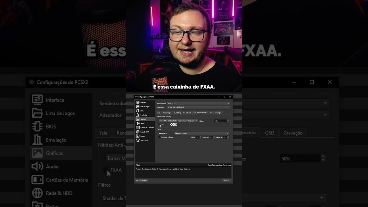 PCSX2: Filtro de Nitidez e Anti-serrilhado nos jogos! #pcsx2 #emuladorps2