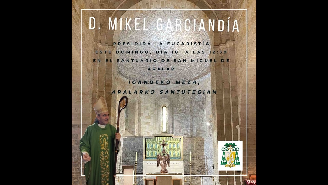 Misa presidida por Mons. Mikel Garciandía en el Santuario de San Miguel de Aralar el 10 03 2024