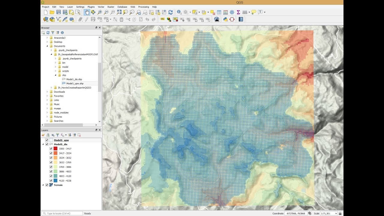 Geospatial Referentiation of a MODFLOW Model with Flopy - Tutorial