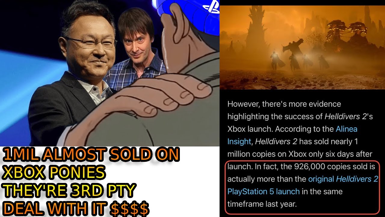 PLAYSTATION Helldivers 2 Sells Almost 1 MILLION ON XBOX CONSOLES. More Than PS5 IN ITS TIME FRAME.