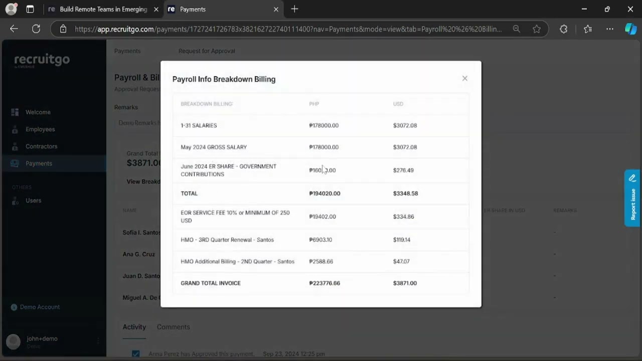 How to View Payroll and Billing in the EOR App