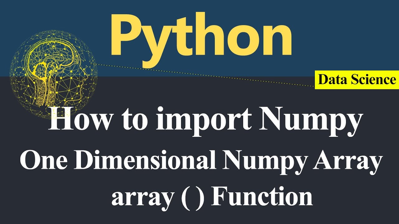 One Dimensional Numpy Array using array Function (Hindi)