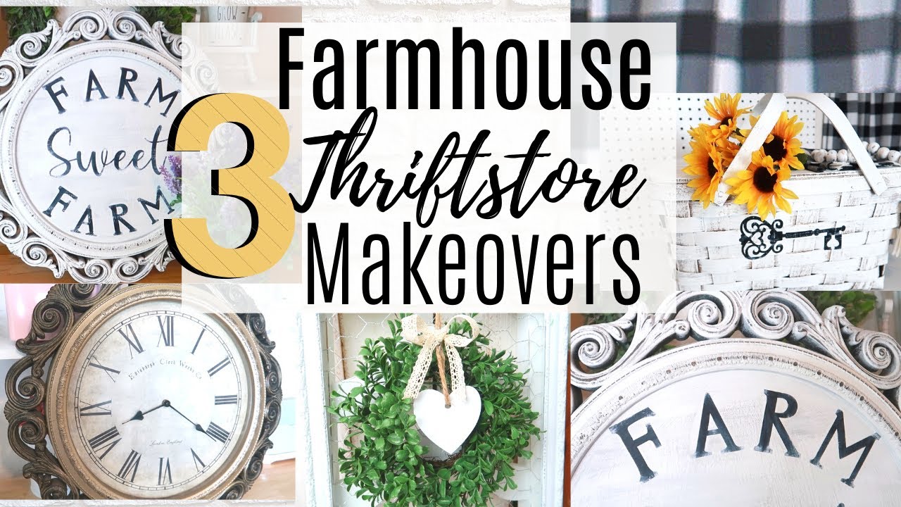 3 THRIFTSTORE MAKEOVERS❤DIY FARMHOUSE HOME DECOR❤TRASH TO TREASURE❤FARMHOUSE LOVE