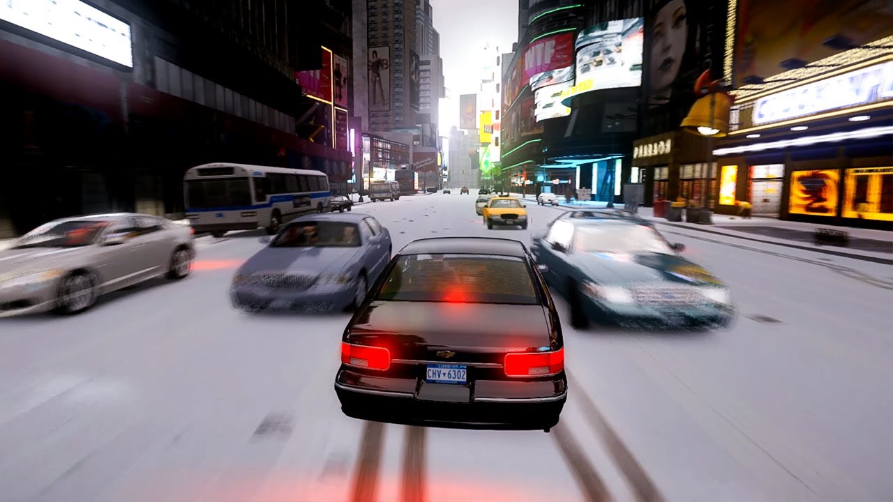 GTA 4 WINTER CRASH TEST OF REAL CARS  WINTER MOOD (WINTER CRASH TEST #47)