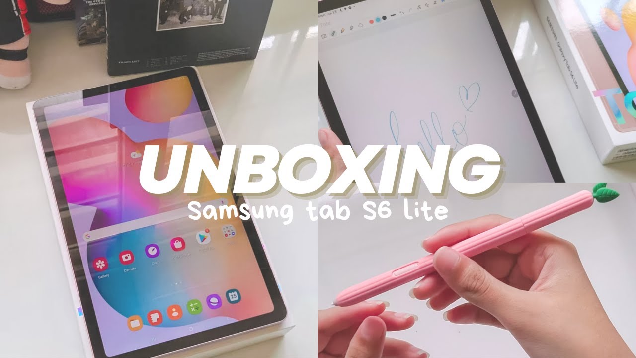 Samsung tab S6 lite unboxing📦🌷 + Accesories | Soft aesthetic☁️| asmr + lofi music