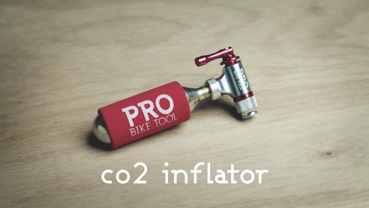 CO2 Inflator: PRO BIKE TOOL CO2 inflator with insulating sleeve, in focus