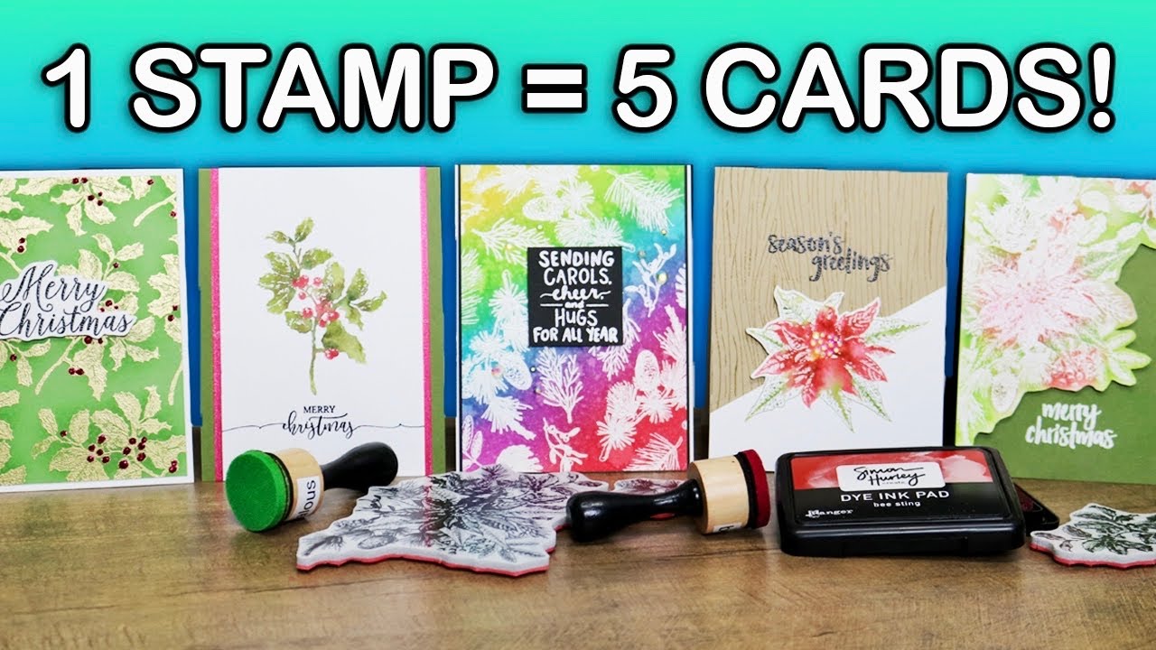 5 Cards 1 Stamp Set - Easy Christmas Cards!