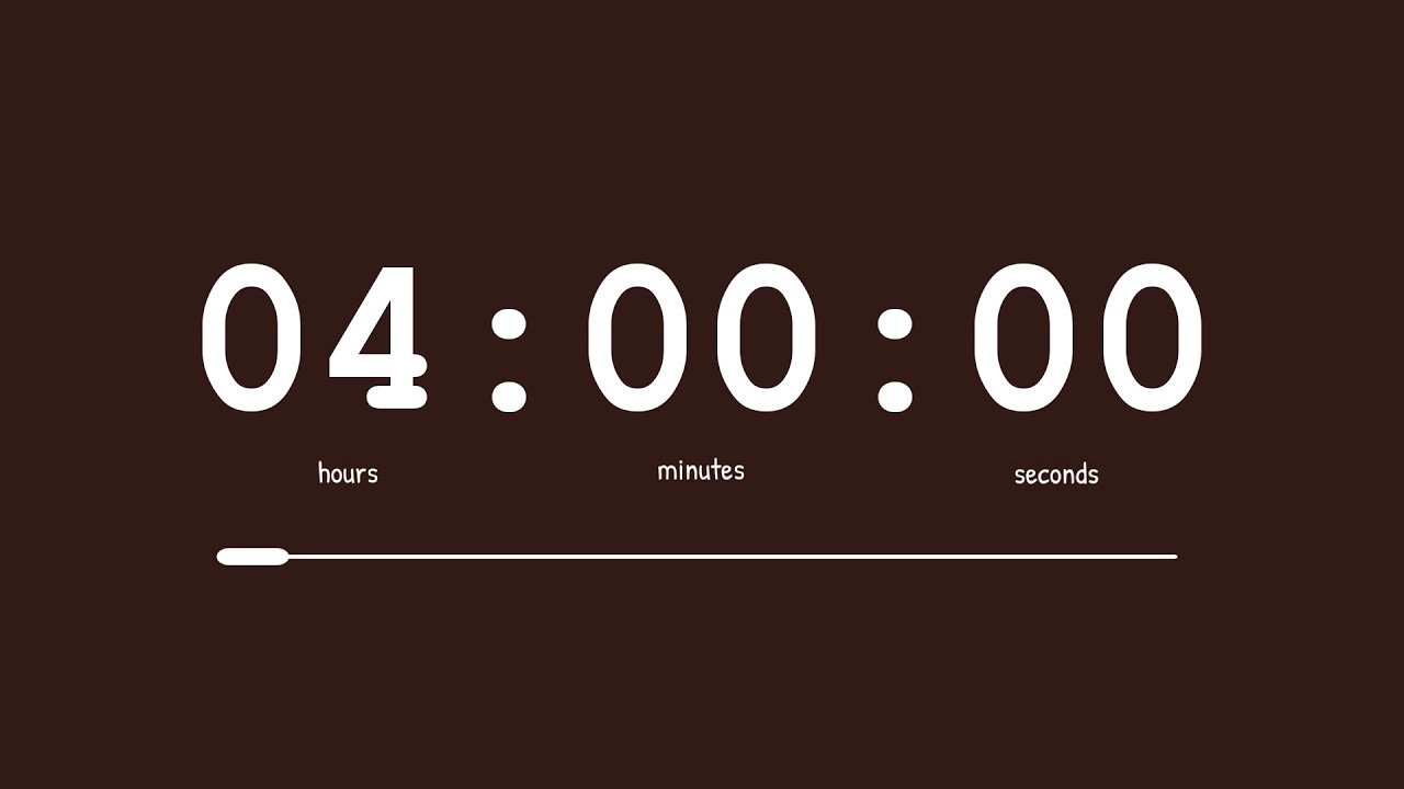 🥥 Study Timer 4 Hour  | Coconut Brown Screen | Countdown