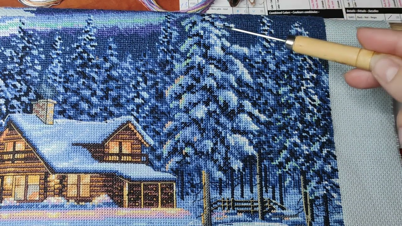 Как вышивать шахматку и не ошибаться, ч. 2. Dimensions 35212 Aurora Cabin