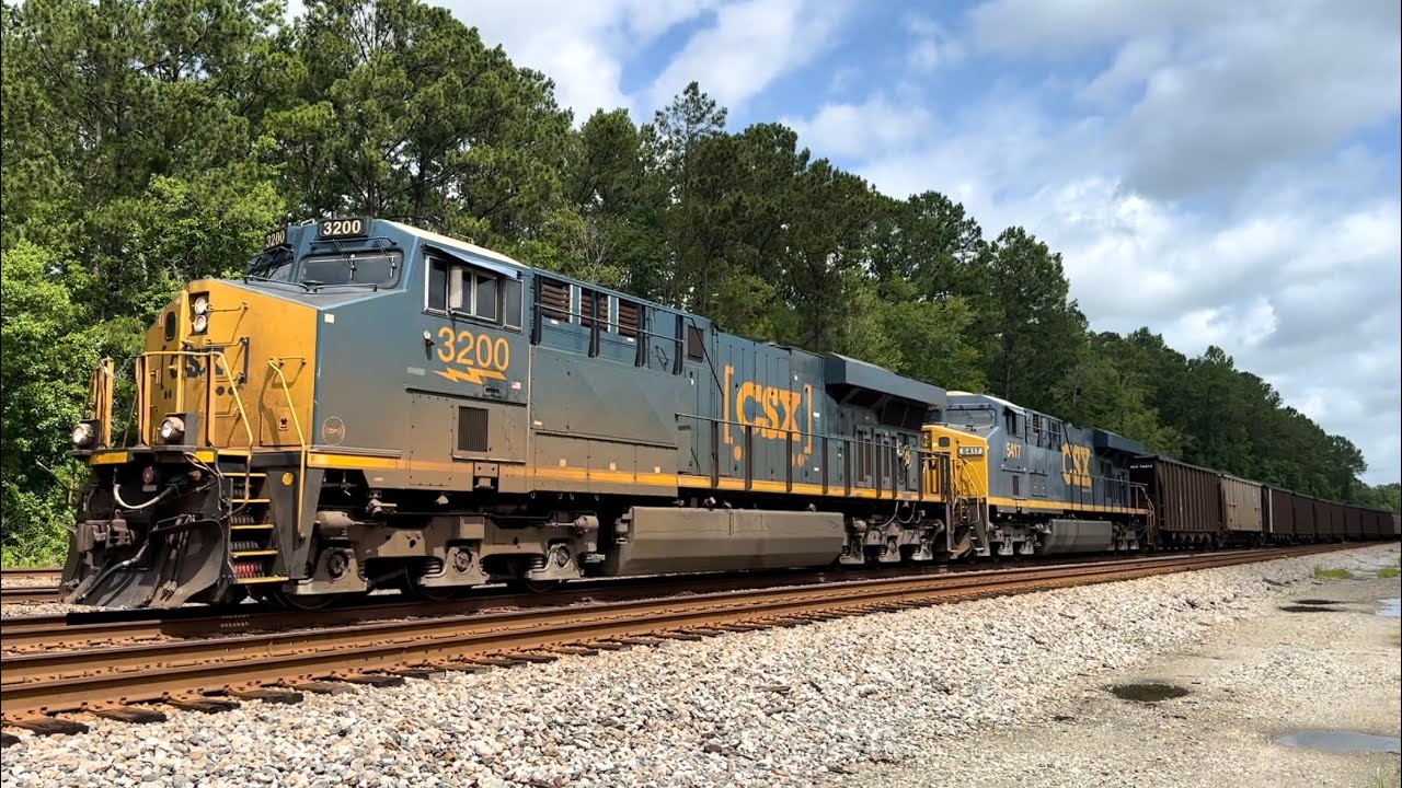 CSX ES44AC-H 3200 Leads Coal Train C040-02 at Callahan, FL