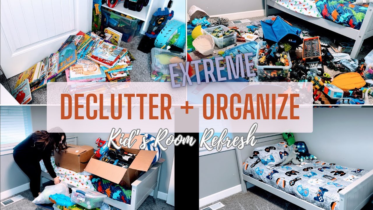DECLUTTER + ORGANIZE WITH ME! | KID'S ROOM + TOY DECLUTTERING MOTIVATION | Kid's bedroom refresh!
