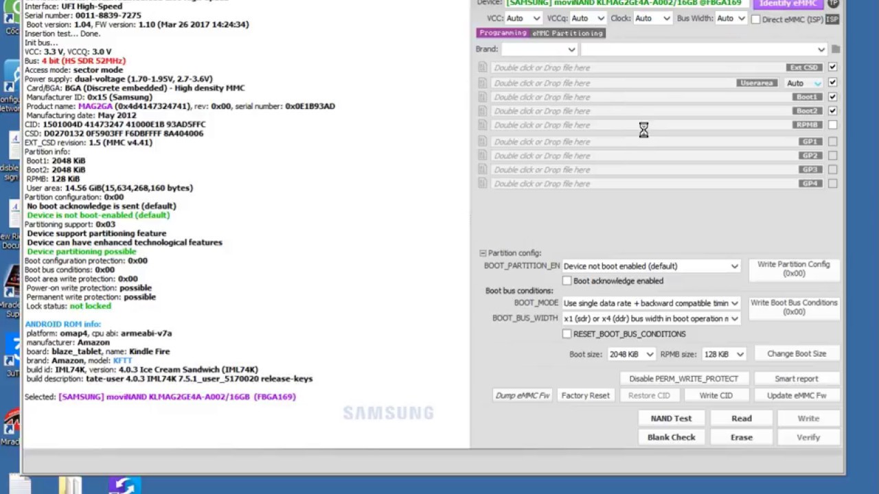 format v&agrave; update fw emmc samsung bằng ufi box