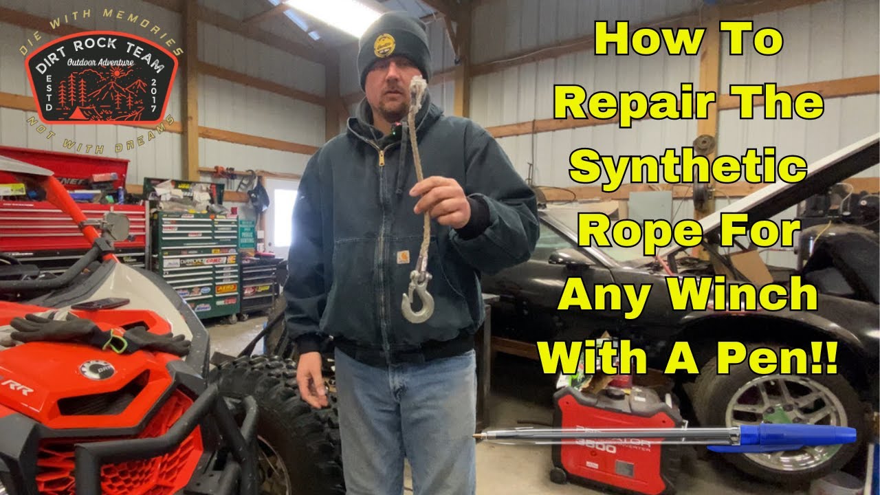 How To Repair The Synthetic Rope For Any Winch With A Pen!!